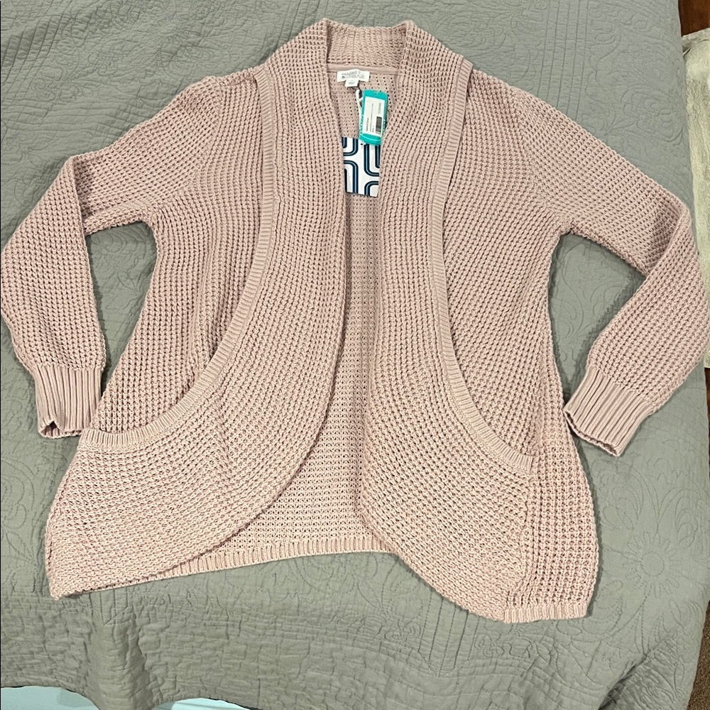 NWT Market & Spruce Cardigan Rose Sweater Large